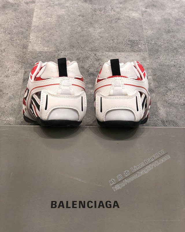 Balenciaga經典款男女鞋 巴黎世家頂級版本Drive鏤空老爹白紅賽車鞋 Balenciaga情侶款老爹鞋  hdbl1188